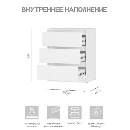 Комод Симпл, Белый 