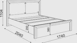 Кровать 1600 Глэдис 